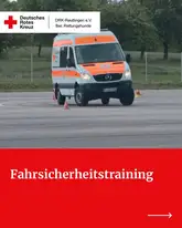 Fahrsicherheitstraining 2026 Titelbild mit einem Einsatzfahrzeug der Suchhunde der Schwäbischen Alb beim Training