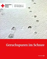 Titelbild Geruchsspuren im Schnee Mantrailer 2026 Hundepfoten und Schuhabdrücke im SChnee