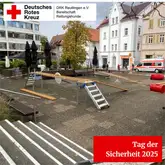 Titelbild Tag der Sicherheit 2025 Platz mit Trainingsgeräten für eine Rettungshunde Vorführung